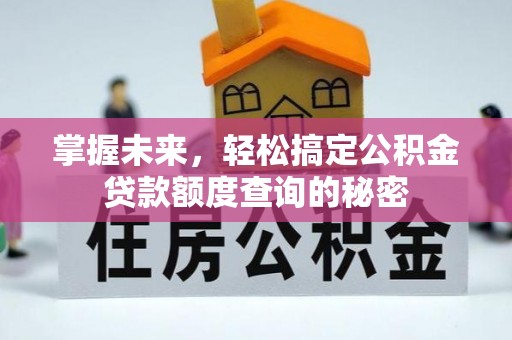 崇明掌握未来，轻松搞定公积金贷款额度查询的秘密