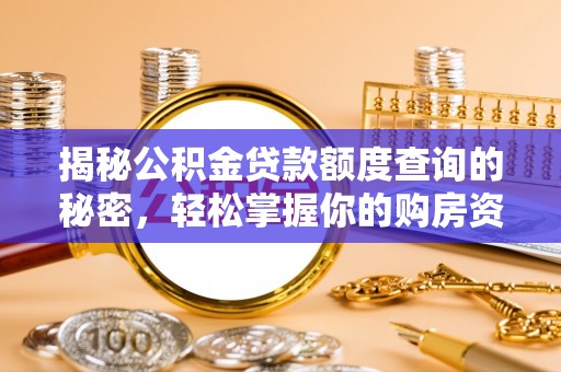 崇明揭秘公积金贷款额度查询的秘密，轻松掌握你的购房资金
